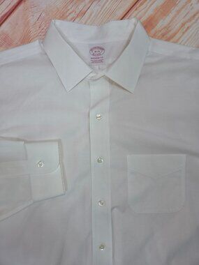 Brooks Brothers Madison Fit White Dress Shirt 18-35 Non-Iron Supima Cotton